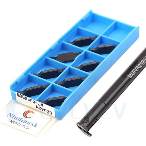 MGIVR2520 MGIVL CNC Lathe Cutting Tool Holder +10Pc MGGN Machine Tools Carbide Blade Durable Seismic High Performance Processing