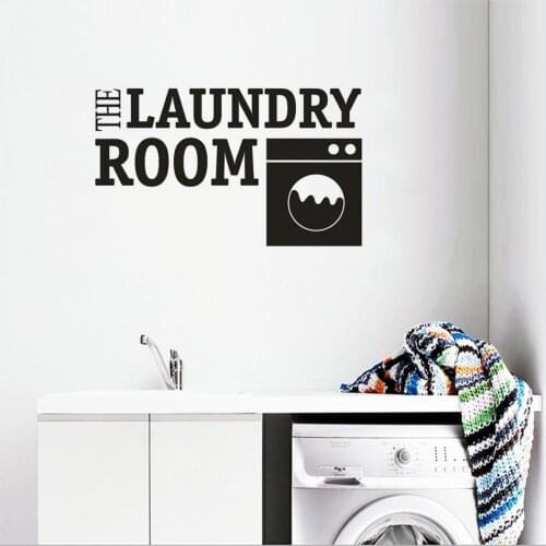 Washing Machine Design Logo Vinyl Wall Window Sticker The Laundry Room Sign Wall Decals Laundry Shop Décor Vinyl Art