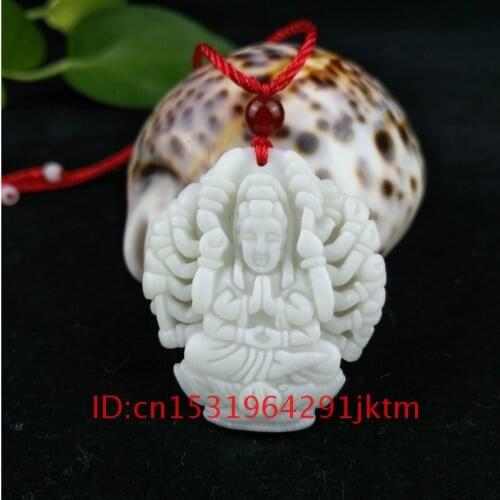 Natural Jade Accessories Double-sided Jewelry Bodhisattva Men White Necklace Carved Gifts Fashion Pendant Amulet for Charm