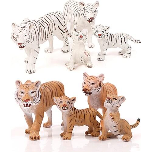 African Wild Animal World Tiger Action Figure Farm Animal Figurines Model Simulation Tiger Family Models Educational Toys