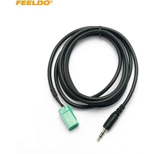 FEELDO 5Pcs Car Aux-In Input 3.5mm Adapter For Renault/Clio/Megane/Laguna MP3/iPod/iPhone Interface Cable #MX2779
