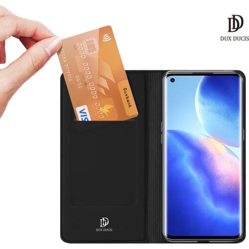For OPPO Reno5 Pro 5G Case DUX DUCIS Skin Pro Series Flip Cover Luxury Leather Wallet Case Full Good Protection Steady Stand