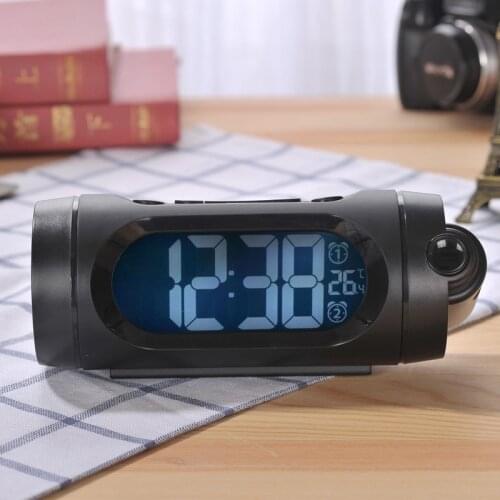 FM Radio Alarm Clock LED Digital Electronic Desk Table Projector Watch Backlight Snooze Nixie Clock With Projection Time