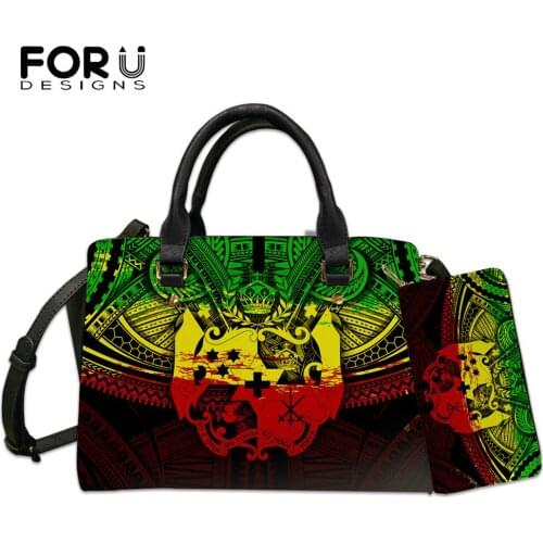 FORUDESIGNS Bags for Women Polynesian Samoa Tribe Pattern Brand Design Female Luxury Pu Leather Handbag Shoulder Bag Casual Tote