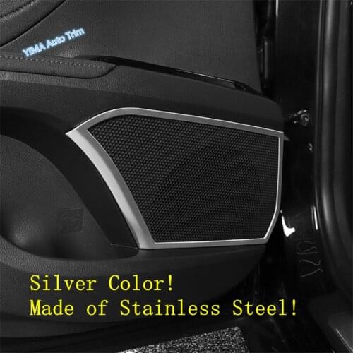 Lapetus Auto Styling Inner Door Stereo Speaker Audio Sound Loudspeaker Cover Trim For Toyota Camry 2018 - 2021 Stainless Steel