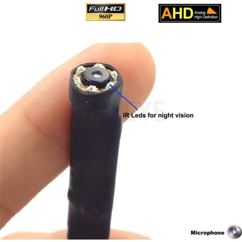 Super Mini AHD CCTV Camera HD 960P Built in 940nm Invisible Infrared IR-LED Night Vision With Audio Microphone 3.7mm Lens