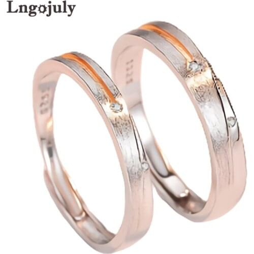 Fine Jewelry 925 Sterling Silver Rings For Lovers Couple Wedding Engagement Meteor Shape Ring Jewelry Accessories For Women Men