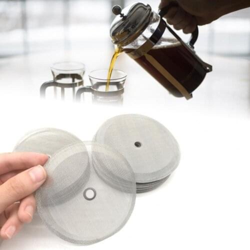 Compact Maker Coffee Filter Eco-friendly Anti-rust Stainless Steel Coffee Press Filter Mesh for 34-ounce Silver French Press