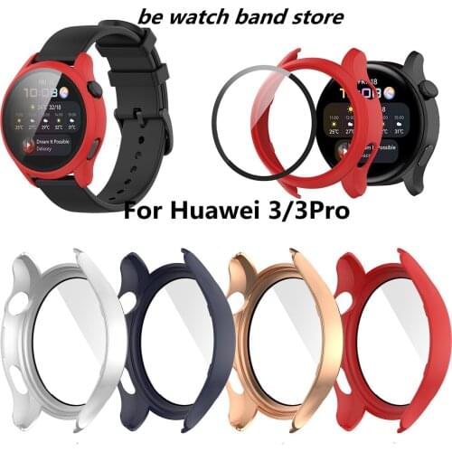 Watch Case Bracelet For Huawei Watch 3/3 Pro Shell Case Pc+ Tempered Film Integrated Watch Accessory Screen Protective Cover