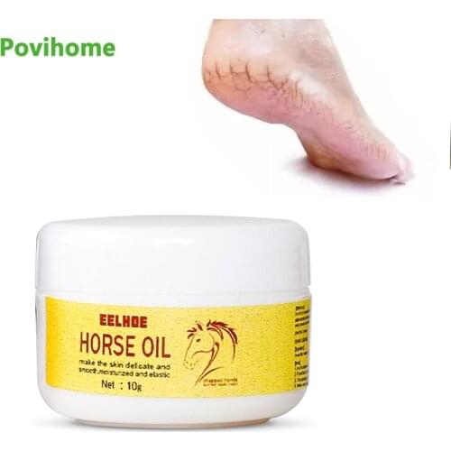 1Pcs 10g Horse Oil Foot Cream Moisturizing Anti-drying Ointment Repair Remove Thick Cracked Rough Dead Dry Skin Medical Plaster