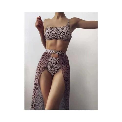 Animal Print Leopard Bikini Push Up Swimsuit Sexy Women Bikini Set 2021 Brazilian Thong Bathing Suit Bandeau Beach Wear Swimwear