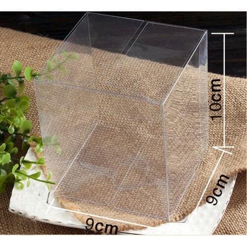 30pcs 9*9*10cm clear plastic pvc box packing boxes for gifts/chocolate/candy/cosmetic/cake/crafts square transparent pvc Box