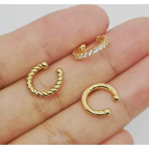 Fashion Cubic Zircon Small Ear Cuff Set Cart Rings For Women Without Piercing Cartilage Fake Cartil Earrings Jewelry