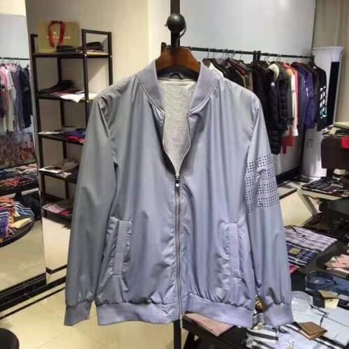 Rib Men New 19ss Sleeve Classic Hollow stripe Fashion High couple Baseball Coats & Jackets Abstract digital coat Motor #J5