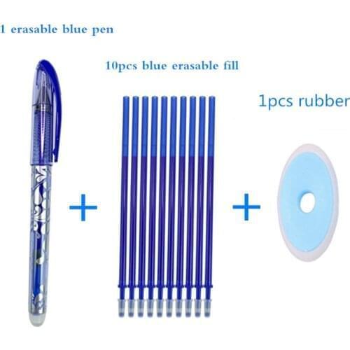 Erasable Pen Set 0.5mm Blue Black Color Ink Writing Gel Pens Washable handle for School Office Stationery Supplies papelaria