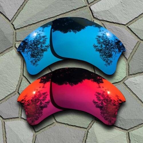 Sky Blue&Violet Red Sunglasses Polarized Replacement Lenses for Oakley Flak Jacket XLJ