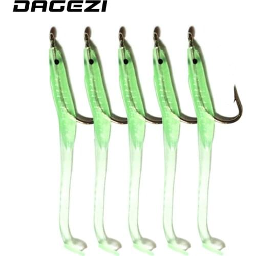DAGEZI New Luminous Soft Lures Fishing Soft Bait Tiddler Bait With Hook 7cm 10pcs/lot Fishing Lures Tackle Fishing accessories