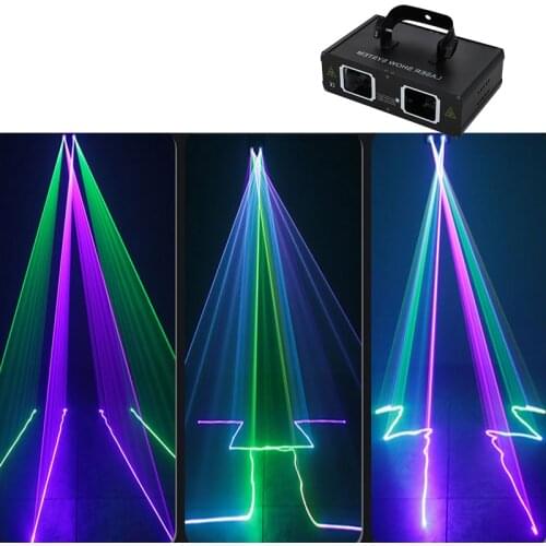 Dj RGB Full Color 2 Beam Line Scanner Head Laser Stage Light Good Effect For Party KTV DIsco Night Club Wedding Dance
