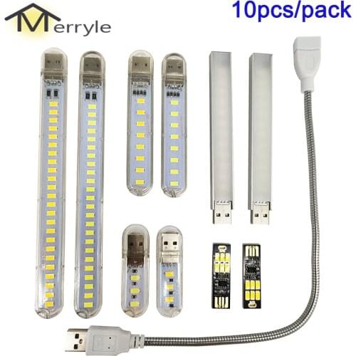 10pcs Mini Portable Laptops USB Light 3 8 6 12 24 LED Night Light Touch Sensor Dimmable Table Desk Book Lamp for Power Bank PC