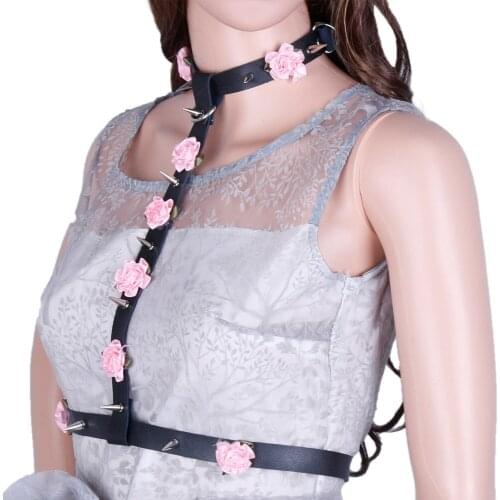 Harness pastel goth belts womens wide leather cummerbunds belt for women Sexy Brand new leather harness belts