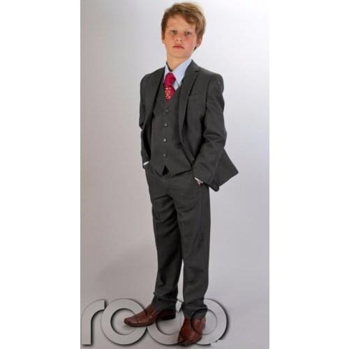 Boys Grey Suit Boys Holy Communion Suit First Communion Red Chalice Tie/Boys Formal Wear Tuxedos/Children Wedding Blazer