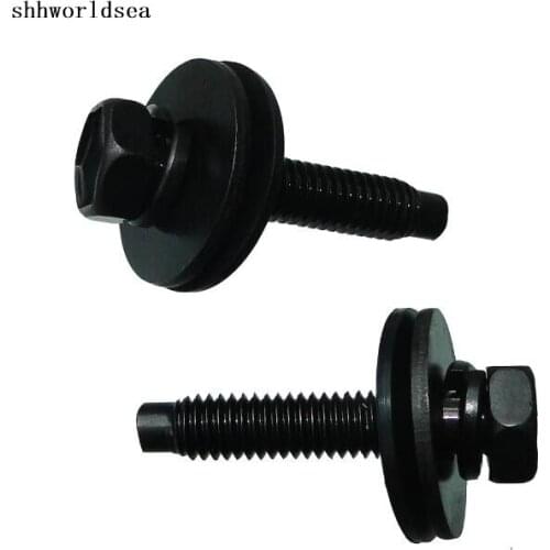 Shhworldsea 100pcs Free Shipping Zinc Black Hexagon Tapping Self-drilling Screw Fastener Clip With Rubber Pad