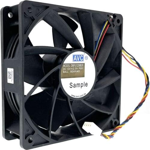 Miner Mining Fan High Speed CFM Airflow,120mm 12V 6000RPM,12038 DBPJ1238B2F 120X120X38mm Dual Ball Bearing Powerful Cooler GPU