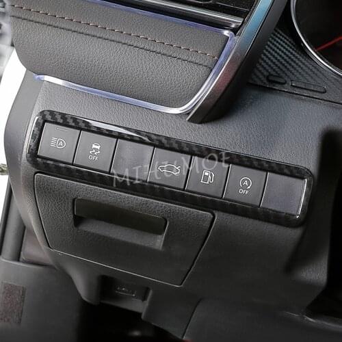 Interior Dashboard Switch Surround For Toyota New Camry LHD 2018 2019 2020 Trunk Light Button Trims Carbon Fiber