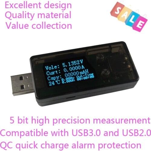 GWUNW BY58U USB 3.0(2.0) OLED 5 bit Voltage Tester Meter voltmeter Current Ammeter tester Battery Capacity Voltmeter