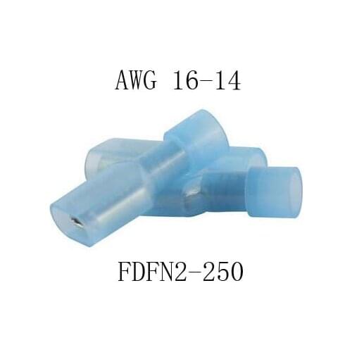 FDFN2.5-250 NYLON brass Female Insulated 6.3 Spade joint Cable Wire Connector suit 1.5-2.5mm2 16-14AWG