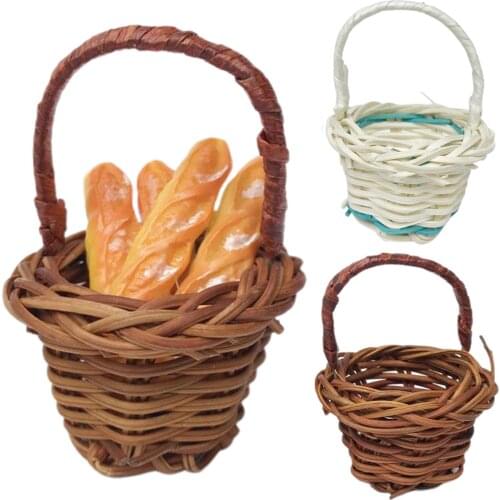 1/6 Dollhouse Handmade DIY Accessories Mini Rattan Basket Miniature Landscape