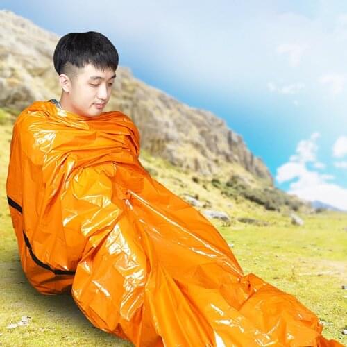 1PC Emergency Sleeping Bag Outdoor Camping Hiking First Aid Warm Bag Survival Protection Travel Bag Waterproof Anti-cold Pad