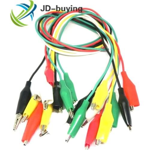 10pcs Alligator Clips Double-ended Test Leads Crocodile Clamp 50cm Electrical DIY Test Jumper Wire