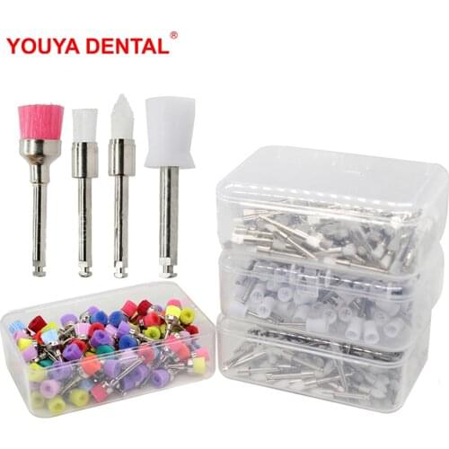100pcs/box Dental Polishing Brush Dental Nylon Polishing Brushes Dentistry Lab Teeth Polisher Prophylaxis Disposable Brush Head