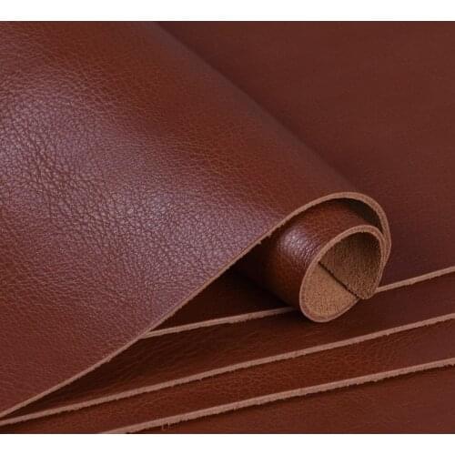 2pcs DIY leather craft making full-grain wrestling cattle hide leather with brown thick 2.2mm 22x30cm