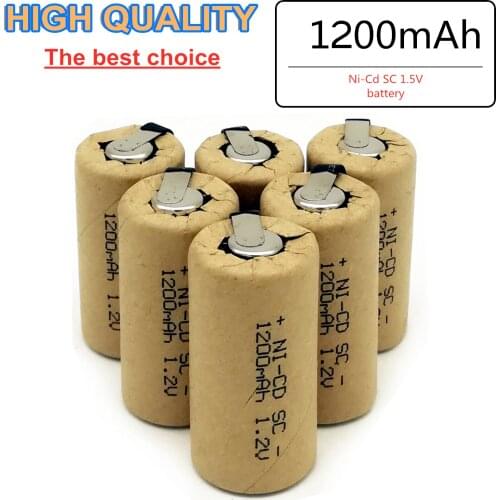 ZONE ONE 32PCS High quality SC battery 1200mah rechargeable battery SC NI-Cd 1.2V 1200mah battery with tab forLED electric tools