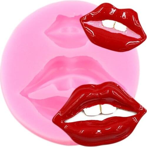 3D Lips Teeth Silicone Molds Cupcake Topper Fondant Cake Decorating Tools Candy Chocolate Gumpaste Mould Resin Polymer Clay Mold