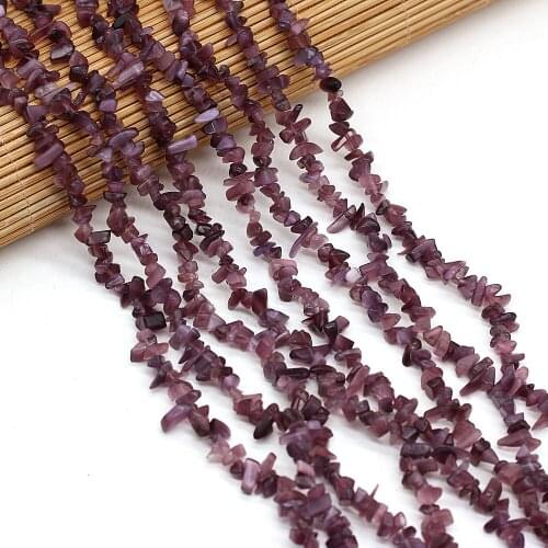 40cm Natural Stone Freeform Chips Purple Agates Gravel Stone Beads For Jewelry Making DIY Bracelet Necklace Size 3x5-4x6mm
