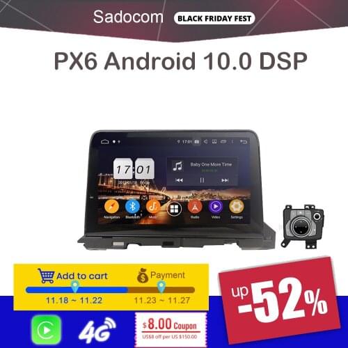 PX6 DSP 10.25" Android 10.0 8 Core 4GB + 64GB Car DVD Player Stereo GPS Glonass Map RDS autoradio For Mazda 6 Atenza 2018 2019