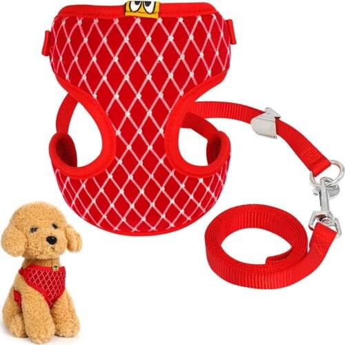Cat Harness and Leash Set Rhinestone Kitten Puppy Dogs Jacket Mesh Breathable Pet Clothes For Small Dogs Pet Chihuahua Yorkies