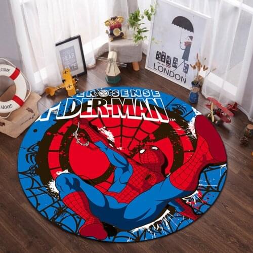 Disney Spiderman Mickey Minnie Mouse Round Non-slip Mat Home Decoration for Children Living Room Bedroom Bathroom Computer Chair