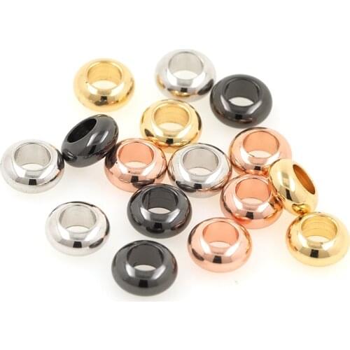 10PCS Brass Gold Ring Stopper Spacer Beads Round Wheel Connectors For DIY Beads For Jewelry Making