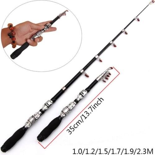 Hot New 1.0M-2.3M Carbon Telescopic Pocket Fishing Cast Rod Pole Mini Travel For Sea / Boat / Ice Lure Fishing Rod