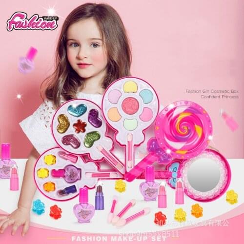 Fashion Kids Cosmetics Make Up Set Princess Dress Up Toy Safe Washable Kids Makeup Set Princess Cosmetics Make Up Set For Girls