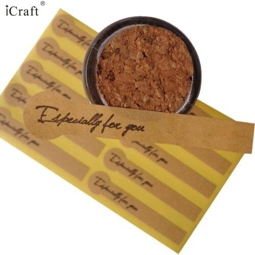 100pcs Especially For You Kraft Seal Sticker Long Paper Label Lollipop Shape Paper Sticker DIY Adhesive Gift Paper Sticker