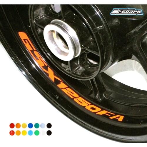 8 X custon inner rim decals wheel reflective sign Stickers stripes FIT SUZUKI GSX 1250FA