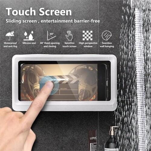 Wall Mounted Mobile Phone Holder Box Organizer Storage Box Waterproof Bathroom Kitchen Wall Holder Stand