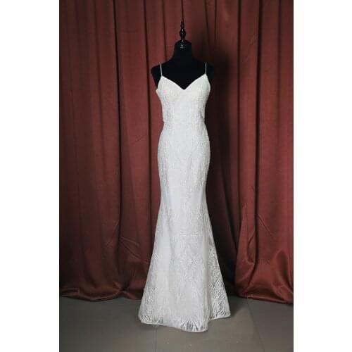 Custom Made Mermaid Dress Lace Appliques Wedding Dresses With Sweep Train Bridal Gowns Plus Size robe de mariée