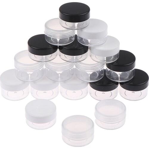 Drop Shipping 3Pcs Empty Plastic Sample Travel Jar Containers Round Cosmetic Makeup Pot