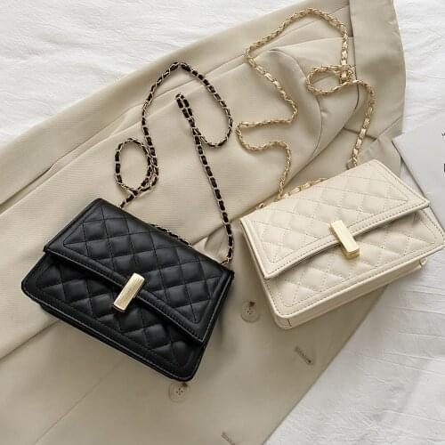 Retro New Fashion Lattice Pattern Women Crossbody Handbags PU Leather Messenger Bags Casual Solid Color Ladies Shoulder Bags